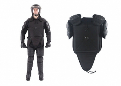 Army Military All Black Police Anti Riot Suit With T Baton / Military Riot Control Kit