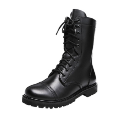 High Top Black Leather Boots